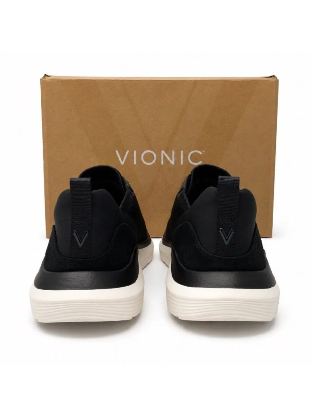 Vionic Hayward J7486M1 Womens 9 Supportive Black Knit Suede Walking Sneakers